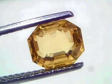 3.00 Ct IGI Certified Unheated Untreated Natural Ceylon Yellow Sapphire AAAAA