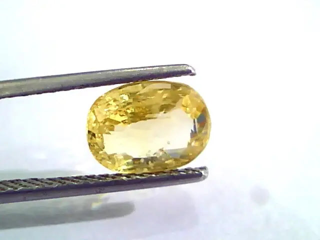 3.01 Ct Unheated Untreated Natural Ceylon Yellow Sapphire Gemstone