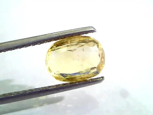 3.01 Ct Unheated Untreated Natural Ceylon Yellow Sapphire Gemstone