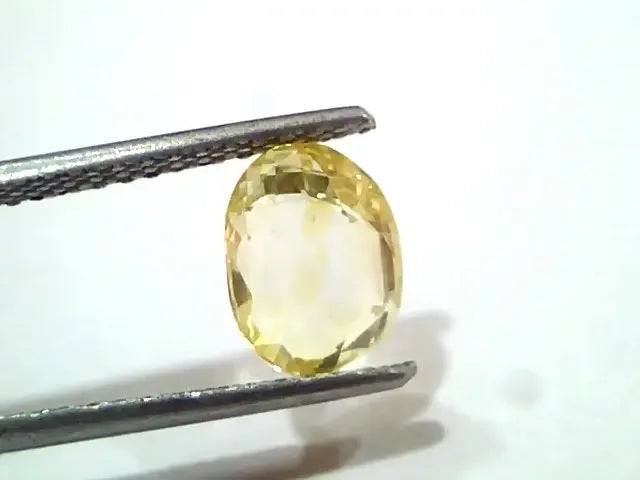 3.02 Ct Unheated Untreated Natural Ceylon Yellow Sapphire Pukhraj - Venus Gems