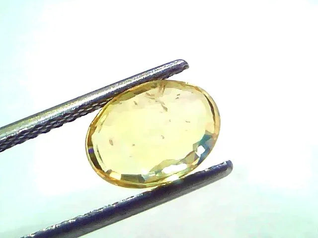 3.06 Ct Certified Unheated Untreated Natural Ceylon Yellow Sapphire Gemstone - Venus Gems