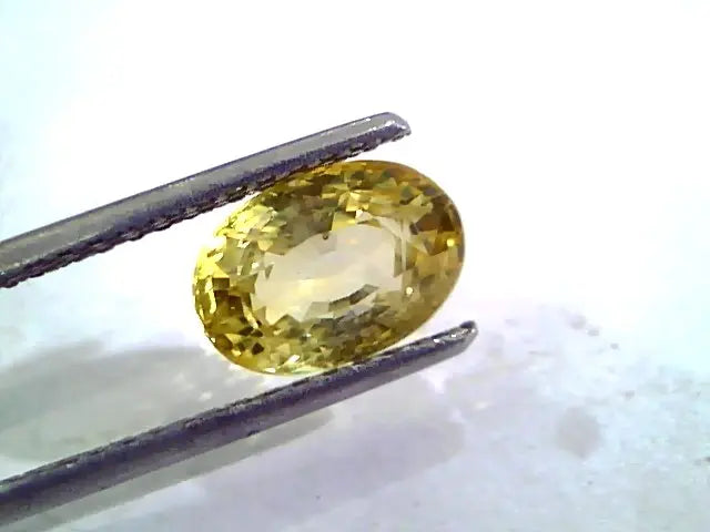 3.03 Ct Unheated Untreated Natural Ceylon Yellow Sapphire Gemstone