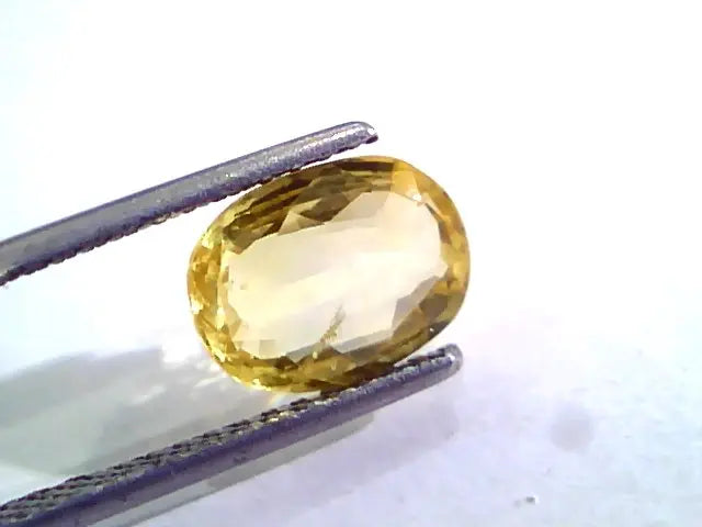 3.03 Ct Unheated Untreated Natural Ceylon Yellow Sapphire Stone