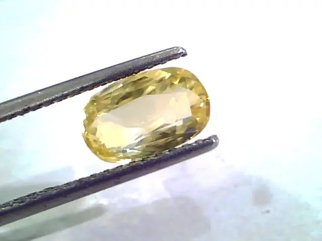 3.04 Ct Unheated Untreated Natural Ceylon Yellow Sapphire Gemstone