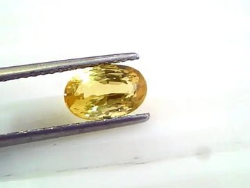 3.07 Ct 5 Ratti Unheated Untreated Natural Srilankan Yellow Sapphire