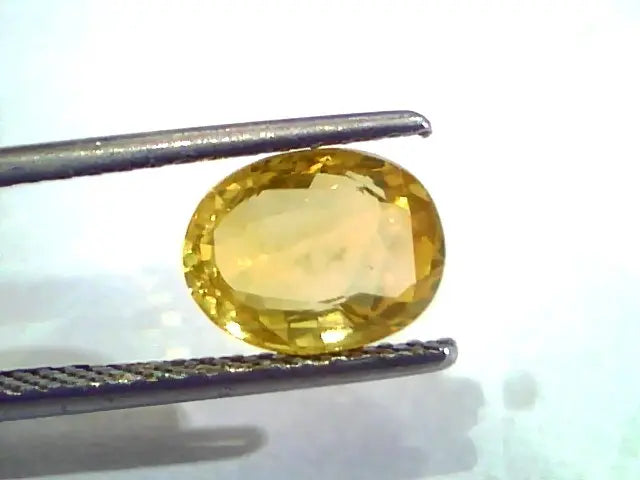 3.06 Ct Unheated Untreated Natural Ceylon Yellow Sapphire Pukhraj Gems