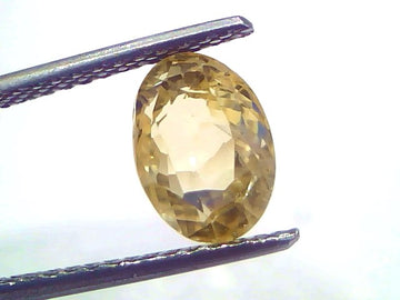 3.05 Carat 3.35 Ratti IGI Certified Unheated Ceylon Yellow Sapphire Pukhraj Stone