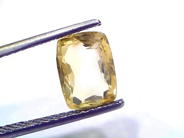 3.07 Ct IGI Certified Unheated Untreated Natural Ceylon Yellow Sapphire