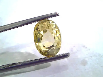 3.07 Ct Unheated Untreated Natural Ceylon Yellow Sapphire Gemstone