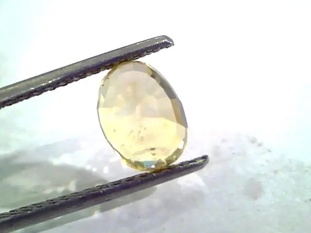 3.07 Ct Unheated Untreated Natural Ceylon Yellow Sapphire Gemstone