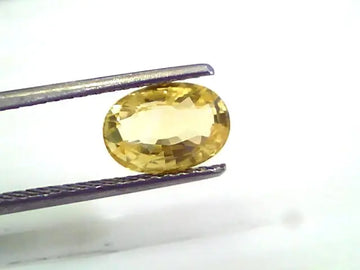 3.08 Ct 5.15 Ratti Unheated Untreated Natural Ceylon Yellow Sapphire