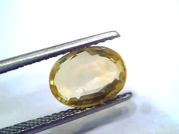 3.10 Ct GII Certified Unheated Untreated Natural Ceylon Yellow Sapphire