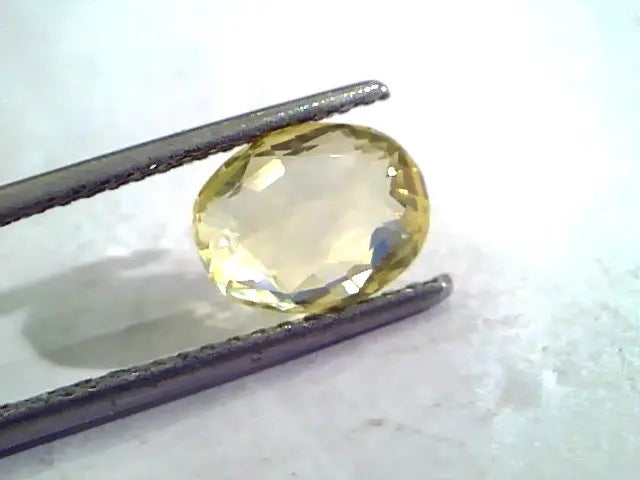 3.14 Ct Unheated Untreated Natural Ceylon Yellow Sapphire Stone