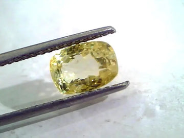 3.14 Ct Unheated Untreated Natural Ceylon Yellow Sapphire Pukhraj