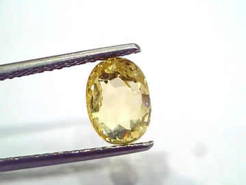 3.15 Ct IGI Certified Unheated Untreated Natural Ceylon Yellow Sapphire