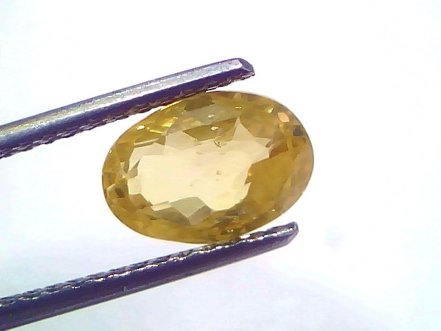 3.15 Carat 3.46 Ratti IGI Certified Yellow Sapphire Pukhraj Unheated Stone
