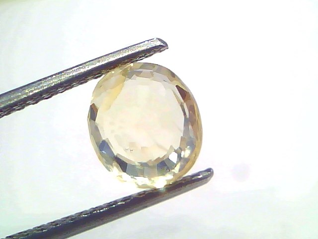 3.16 Ct IGI Certified Unheated Natural Ceylon Yellow Sapphire Pukhraj – 3.46 Ratti