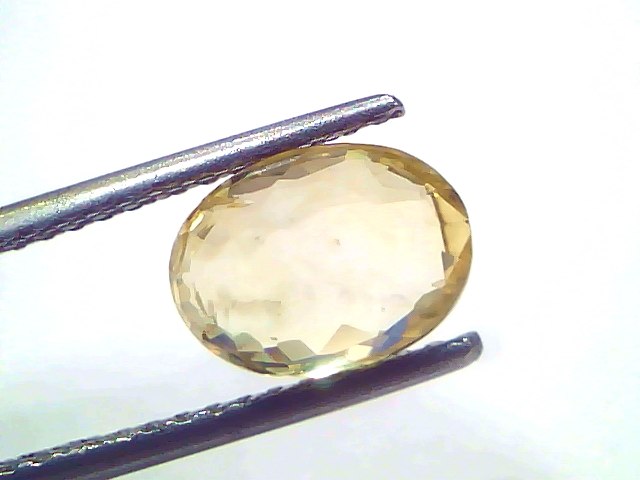 3.17 Carat 3.49 Ratti IGI Certified Yellow Sapphire Pukhraj Unheated Stone