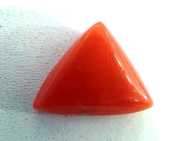 3.18 Carat Natural Italian Red Coral Triangle Gemstone