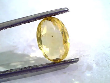 3.19 Ct Unheated Untreated Natural Ceylon Yellow Sapphire Stone