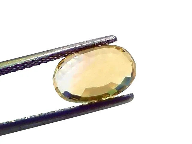 3.20 Ct IGI Certified Unheated Untreated Natural Ceylon Yellow Sapphire AAA - Venus Gems