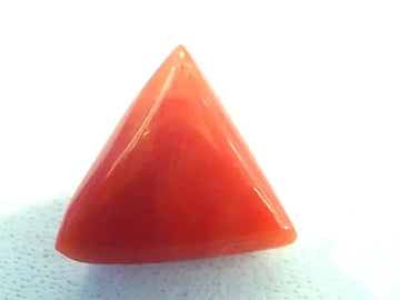 3.21 Carat Natural Italian Triangle Red Coral Moonga Gemstone