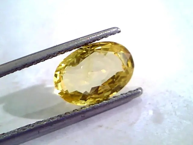 3.22 Ct Unheated Untreated Natural Ceylon Yellow Sapphire Stone