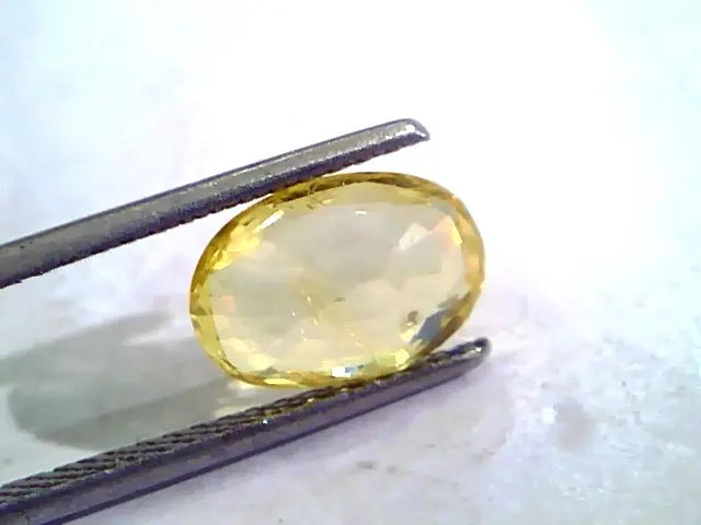 3.22 Ct Unheated Untreated Natural Ceylon Yellow Sapphire Stone