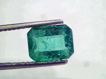 3.24 Ct GII Certified Untreated Natural Zambian Emerald Gemstone