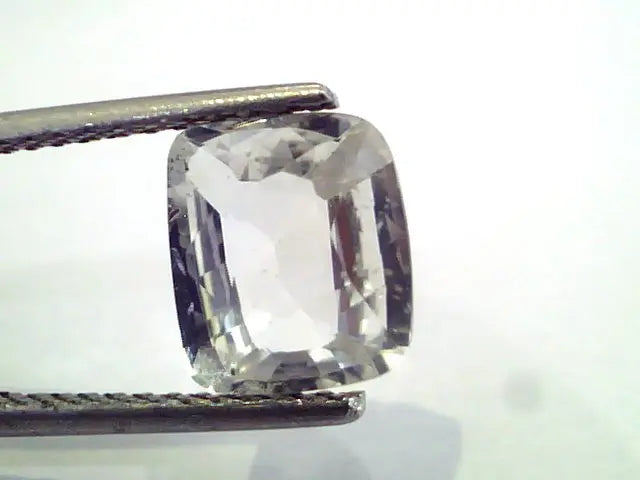 3.24 Ct Unheated Untreated Natural Premium White Sapphire/Safed Pukhraj