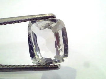3.24 Ct Unheated Untreated Natural Premium White Sapphire/Safed Pukhraj