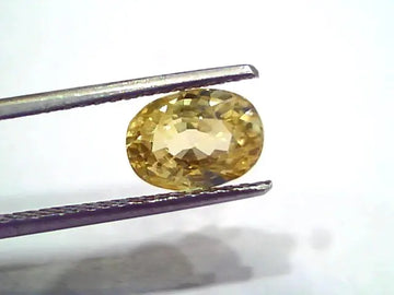 3.25 Ct IGI Certified Unheated Untreated Natural Ceylon Yellow Sapphire
