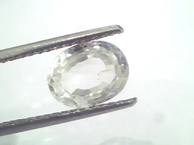 3.27 Ct Unheated Untreated Natural White Sapphire Gemstones - Venus Gems