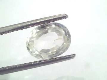 3.27 Ct Unheated Untreated Natural White Sapphire Gemstones - Venus Gems