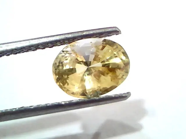 3.35 Ct Unheated Untreated Natural Ceylon Yellow Sapphire Pukhraj