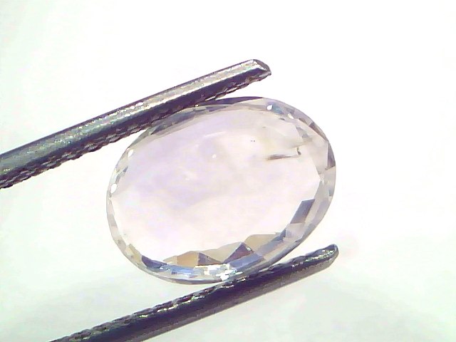 3.33 Ct IGI Certified Unheated Untreated Natural Ceylon White Sapphire
