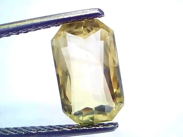 3.34 Ct GII Certified Unheated Untreated Natural Ceylon Yellow Sapphire - Venus Gems