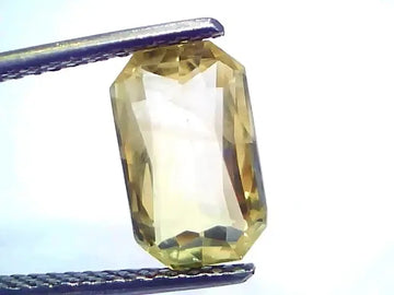 3.34 Ct GII Certified Unheated Untreated Natural Ceylon Yellow Sapphire - Venus Gems