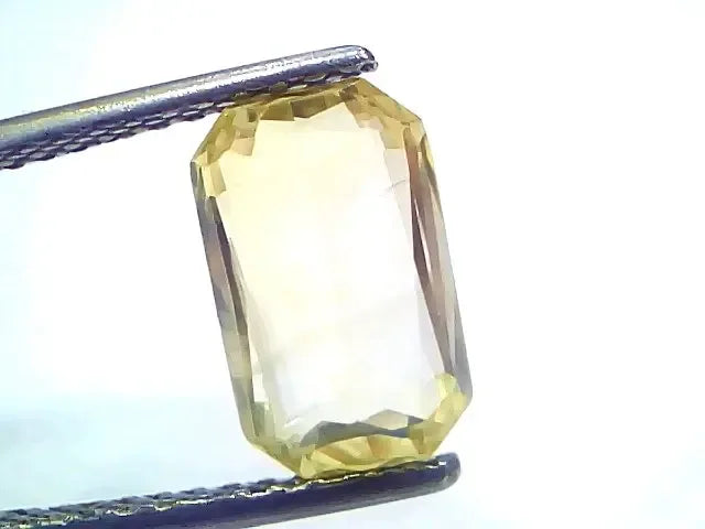 3.34 Ct GII Certified Unheated Untreated Natural Ceylon Yellow Sapphire - Venus Gems