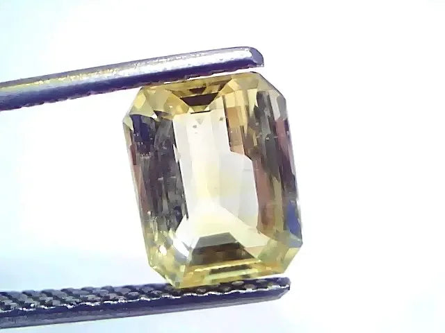 3.35 Ct GII Certified Unheated Untreated Natural Ceylon Yellow Sapphire - Venus Gems