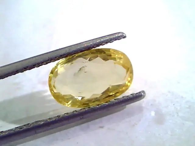 3.36 Ct Unheated Untreated Natural Ceylon Yellow Sapphire Stone