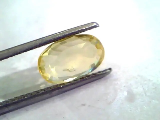 3.36 Ct Unheated Untreated Natural Ceylon Yellow Sapphire Stone