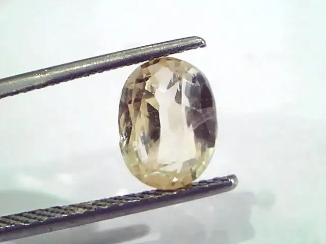 3.39 Ct Unheated Untreated Natural Ceylon Yellow Sapphire Pukhraj - Venus Gems