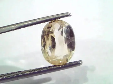 3.39 Ct Unheated Untreated Natural Ceylon Yellow Sapphire Pukhraj - Venus Gems