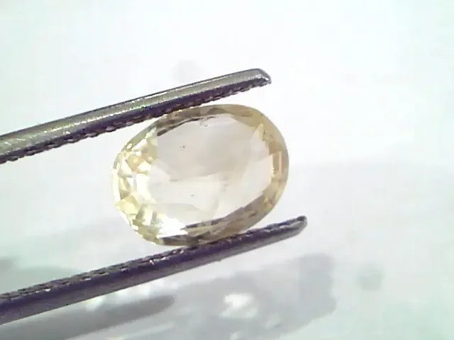 3.39 Ct Unheated Untreated Natural Ceylon Yellow Sapphire Pukhraj - Venus Gems