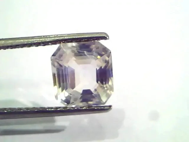 3.39 Ct Unheated Untreated IGI Certified Natural Ceylon White Sapphire - Venus Gems