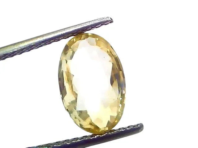 3.41 Ct IGI Certified Unheated Untreated Natural Ceylon Yellow Sapphire - Venus Gems