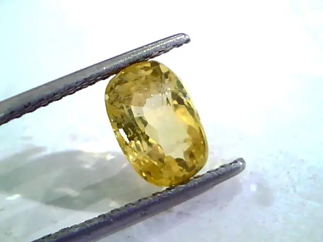 3.44 Ct Unheated Untreated Natural Ceylon Yellow Sapphire Stone