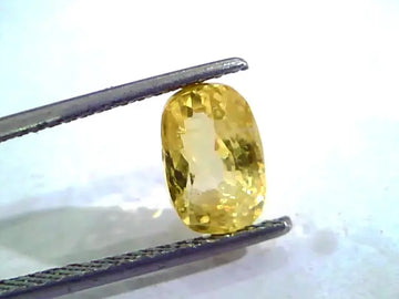 3.44 Ct Unheated Untreated Natural Ceylon Yellow Sapphire Stone
