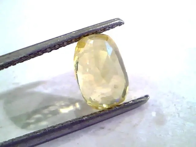 3.44 Ct Unheated Untreated Natural Ceylon Yellow Sapphire Stone